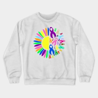 Awareness Ribbon Flower Crewneck Sweatshirt